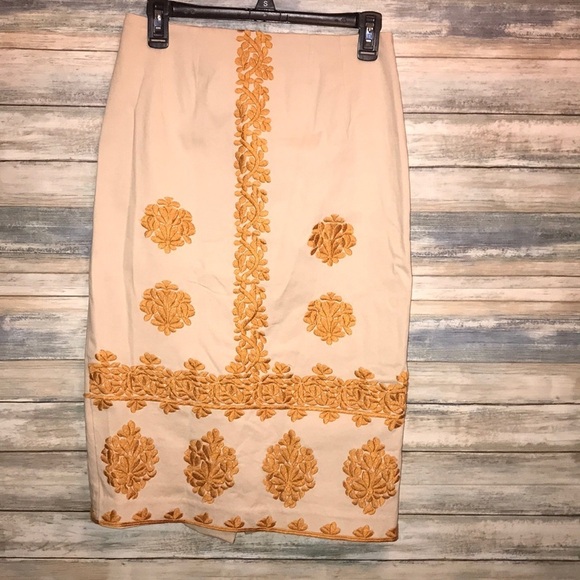 Anthropologie Verona Embroidered Pencil 4 skirt - Picture 4 of 15